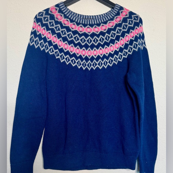 Talbots Women's Navy Blue Lambswool Blend Sweater- Petite Large - Picture 2 of 4